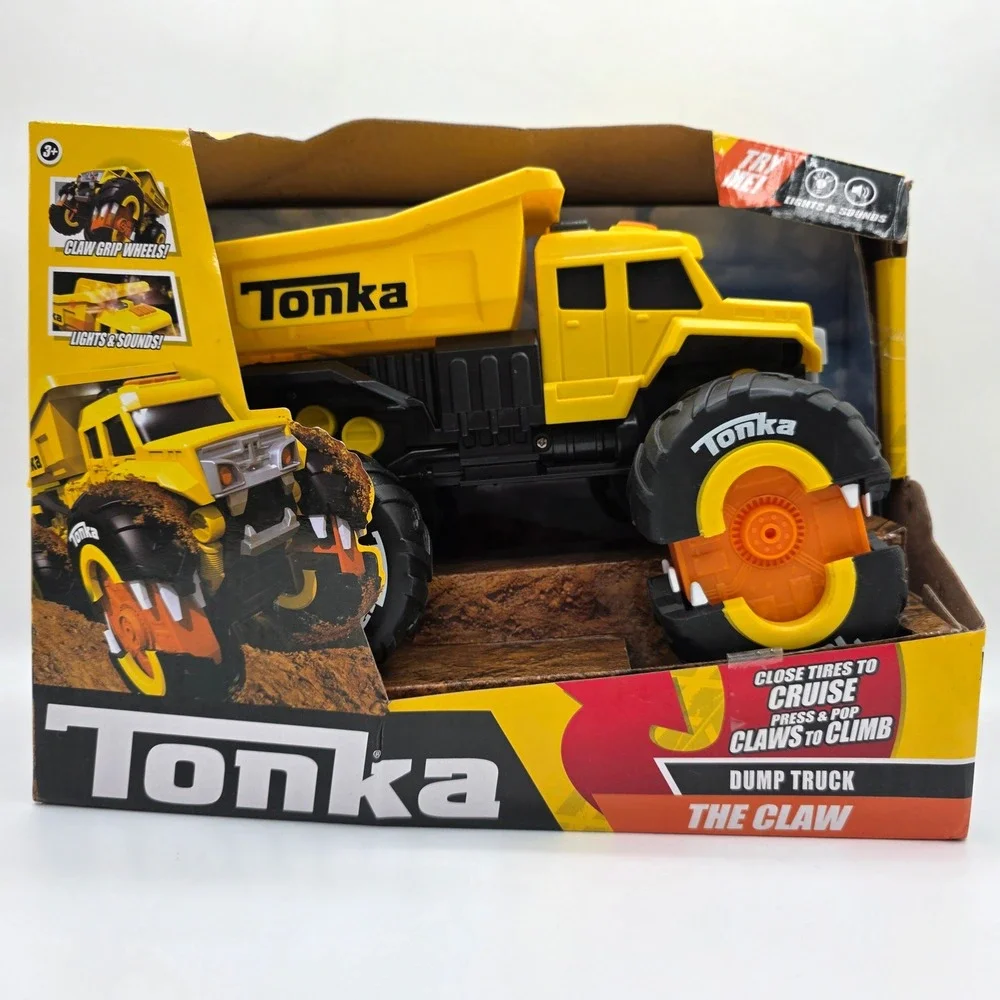 Tonka The Claw Dump Truck Yellow Black Transforming Wheels Lights Sounds Toy